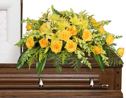 Full Sun Memorial Casket Spray - Clayton Florist: The Florist At Plantation