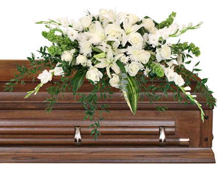 Hushed Goodbye Casket Spray - Clayton Florist: The Florist At Plantation