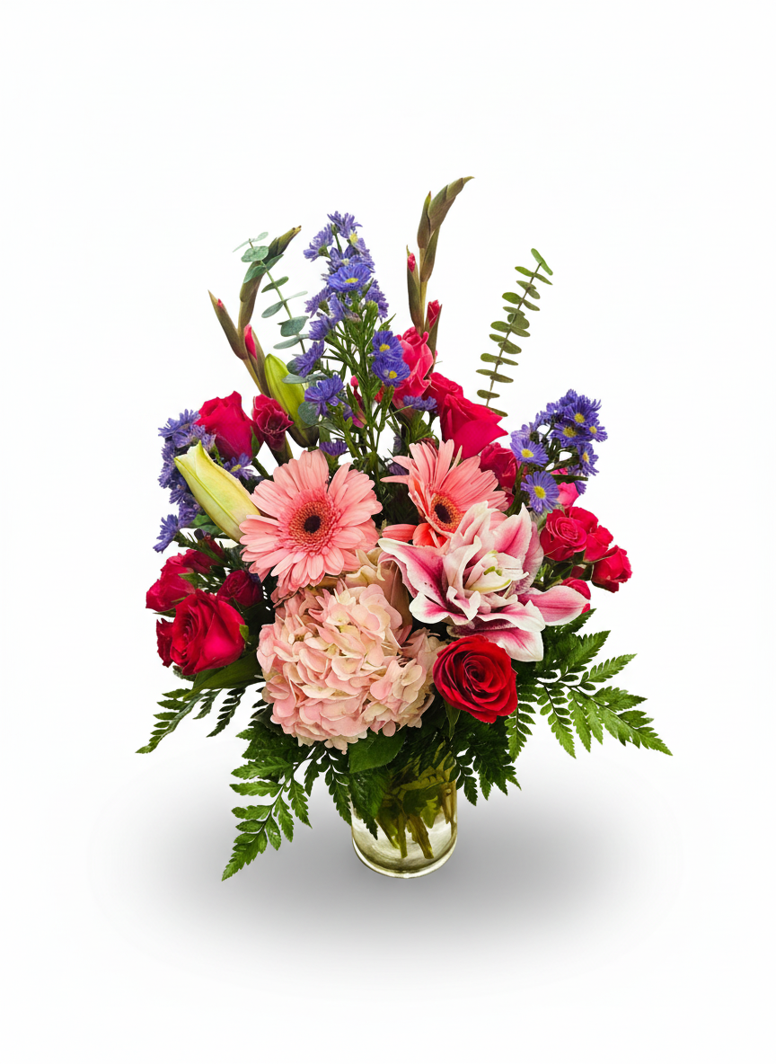 Blush & Berry Vase Arrangement