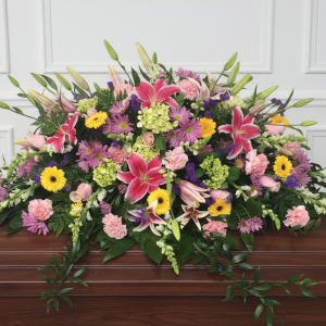 Bright Garden Tribute Casket Spray