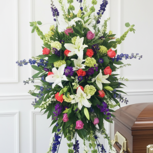 Somber Goodbye Stanindg Funeral Spray