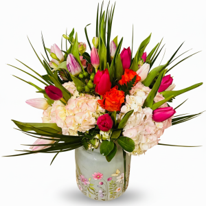 Spring Tulip Meadow Vase