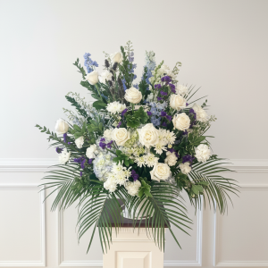 White and Blue Sympathy Basket